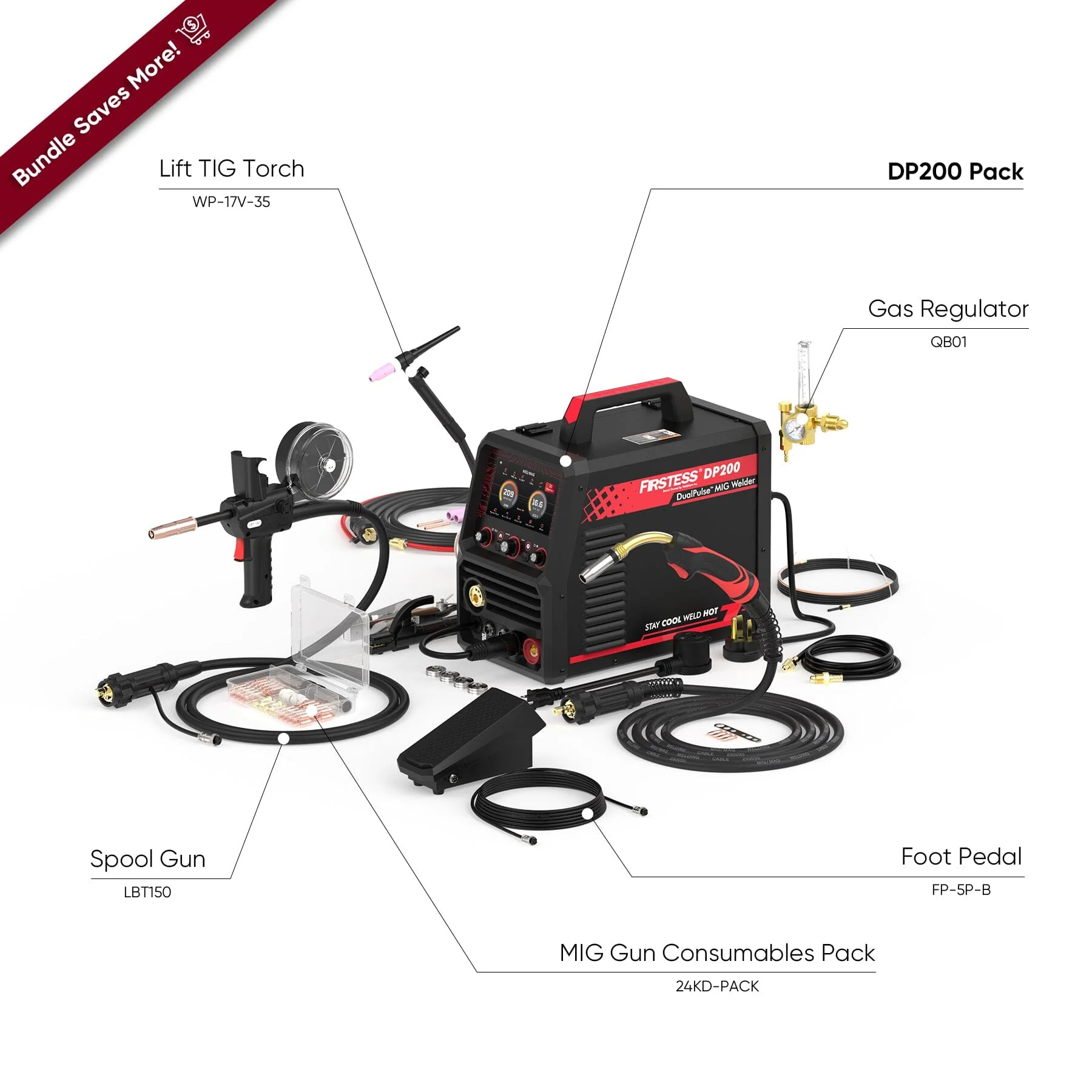 Firstess DP200 Multi-Process DualPulse™ MIG Welder - Image 7