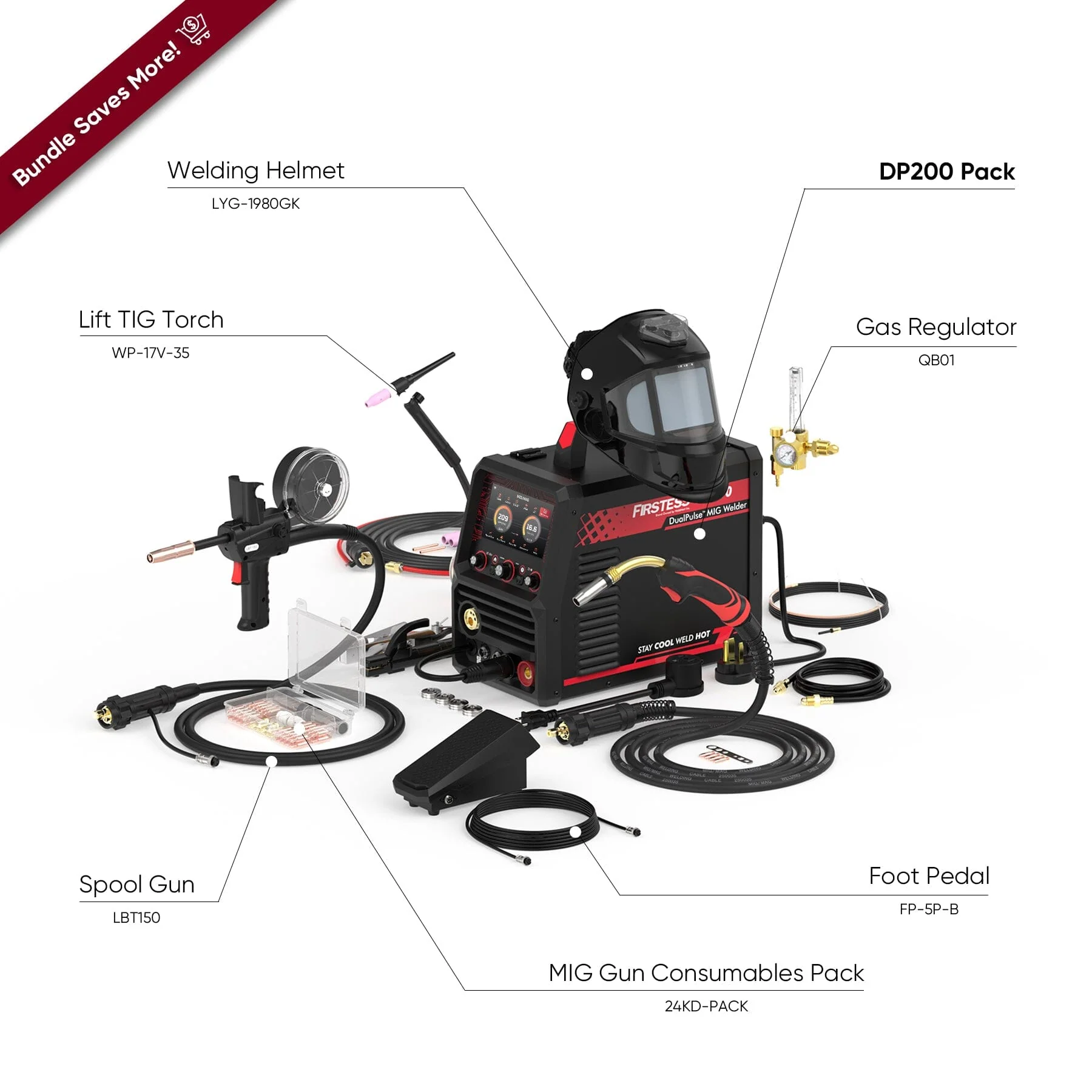 Firstess DP200 Multi-Process DualPulse™ MIG Welder - Image 8