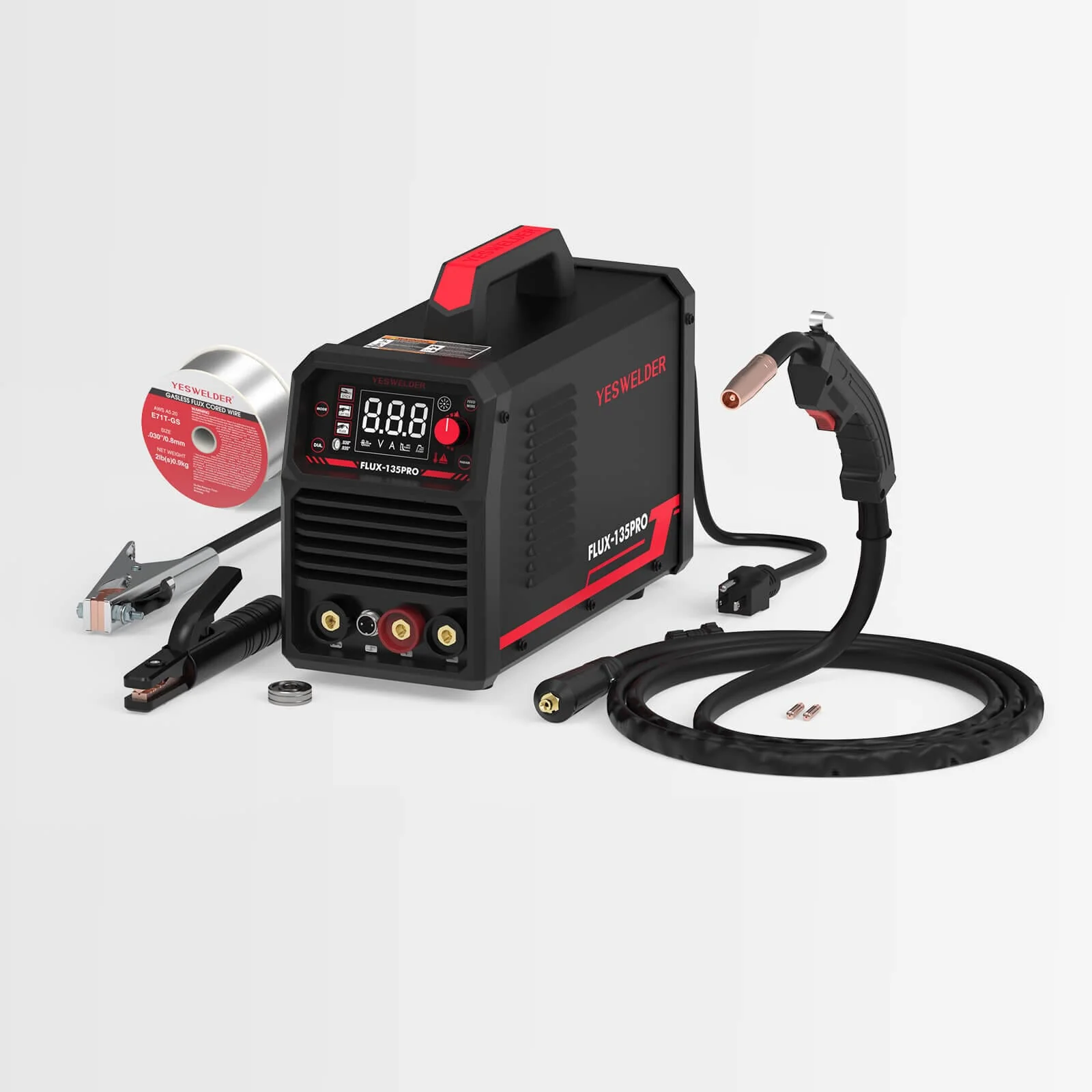 Flux-135-PRO 110V Digital Display Flux MIG/Lift TIG/Stick 3-in-1 Gasless MIG Welder - Image 8