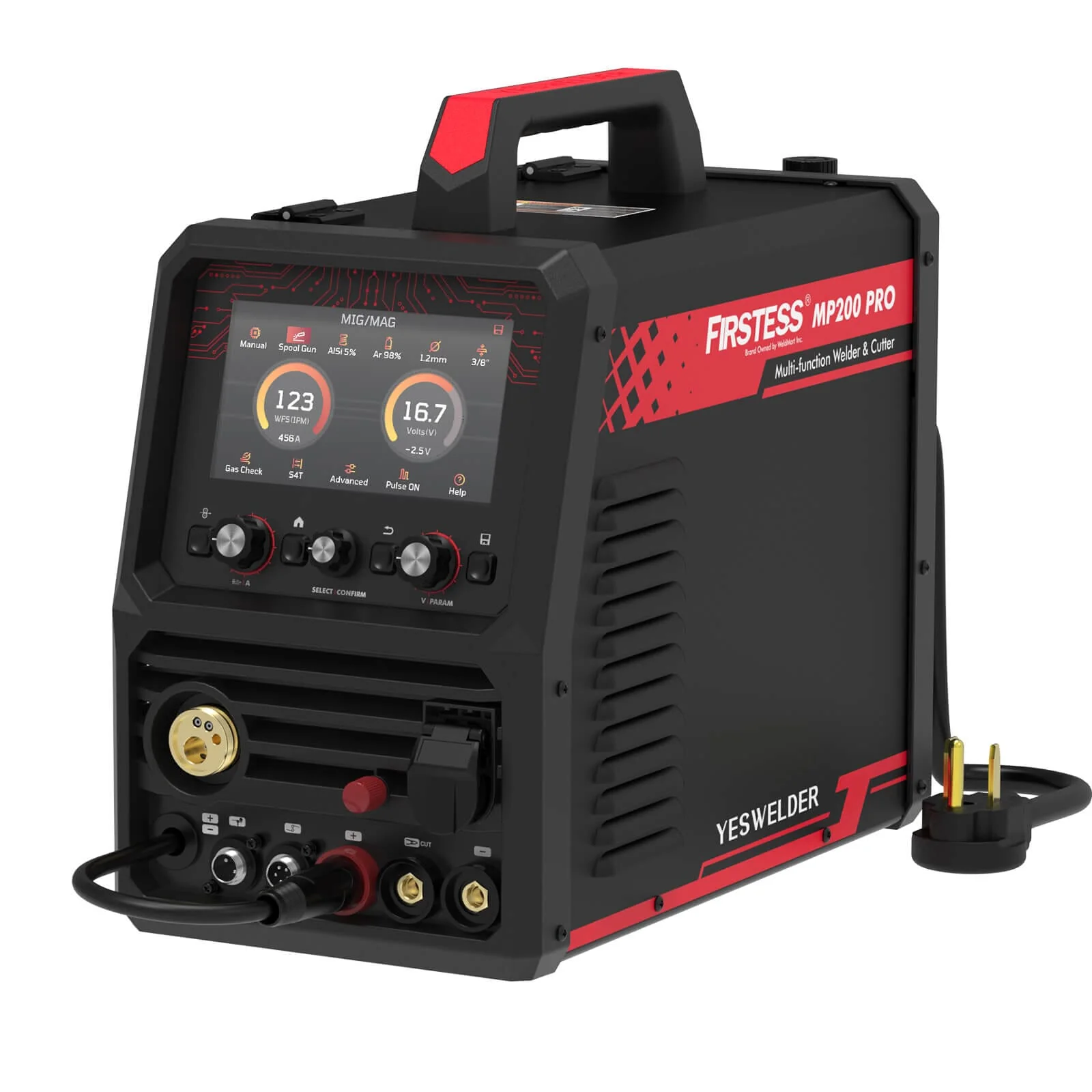 MP200-PRO 200A Pulse MIG Aluminum Multiprocess Welder with HF TIG & Plasma Cutter - Image 3