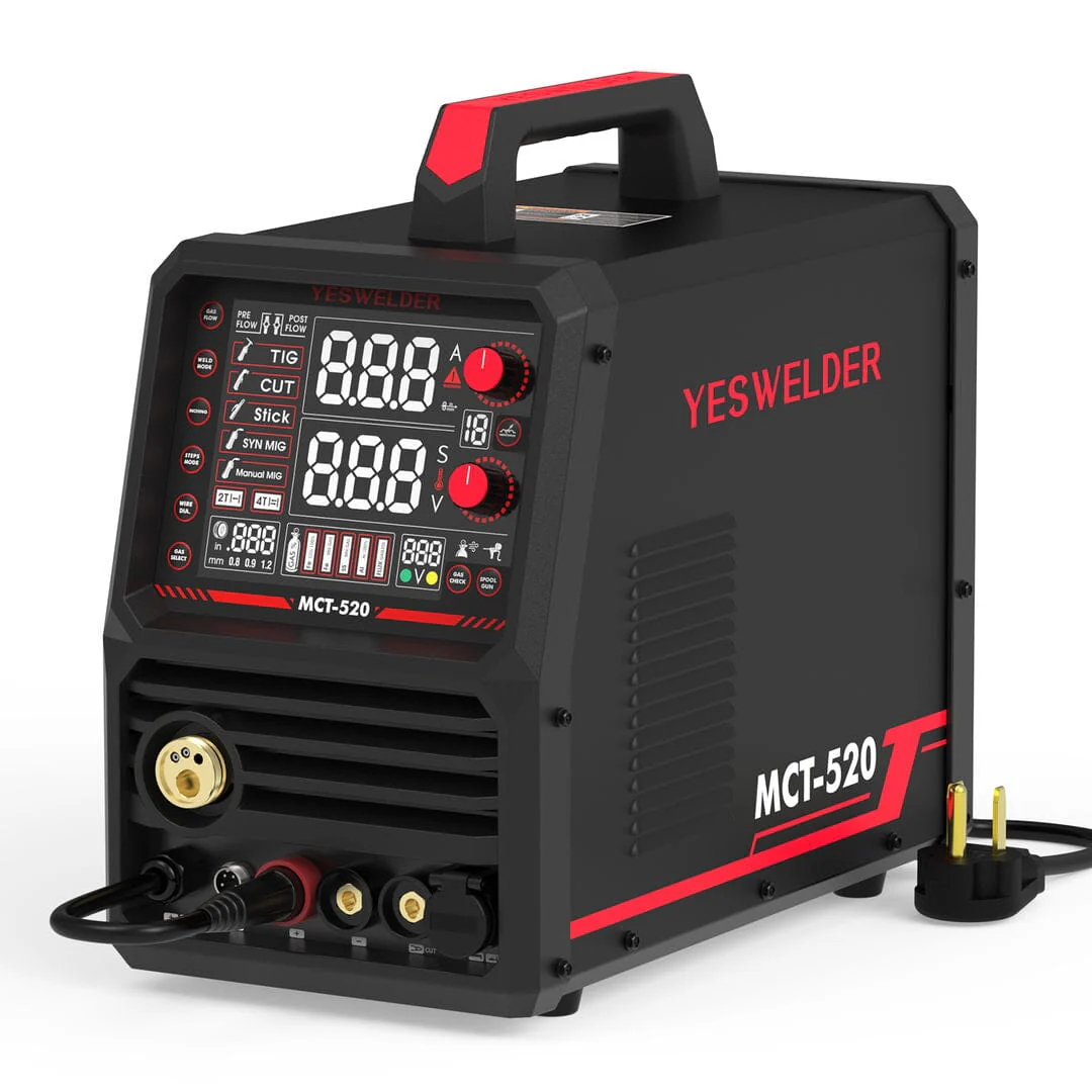 MCT520 5-in-1 MIG/TIG/Stick/CUT Welder | HF Start | Spool Gun Compatible | 110/220V Combo Machine - Image 3