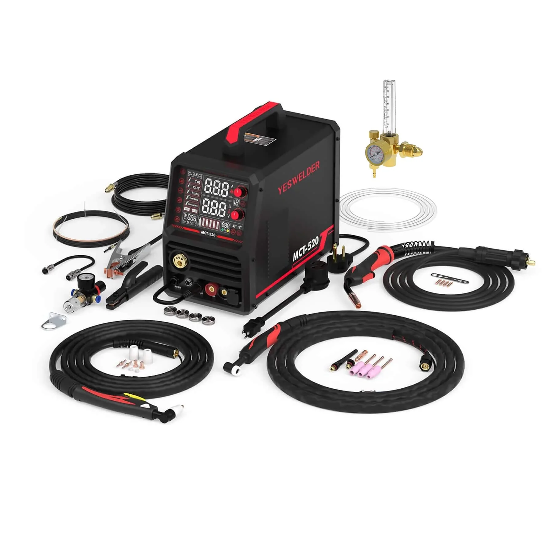 MCT520 5-in-1 MIG/TIG/Stick/CUT Welder | HF Start | Spool Gun Compatible | 110/220V Combo Machine - Image 8