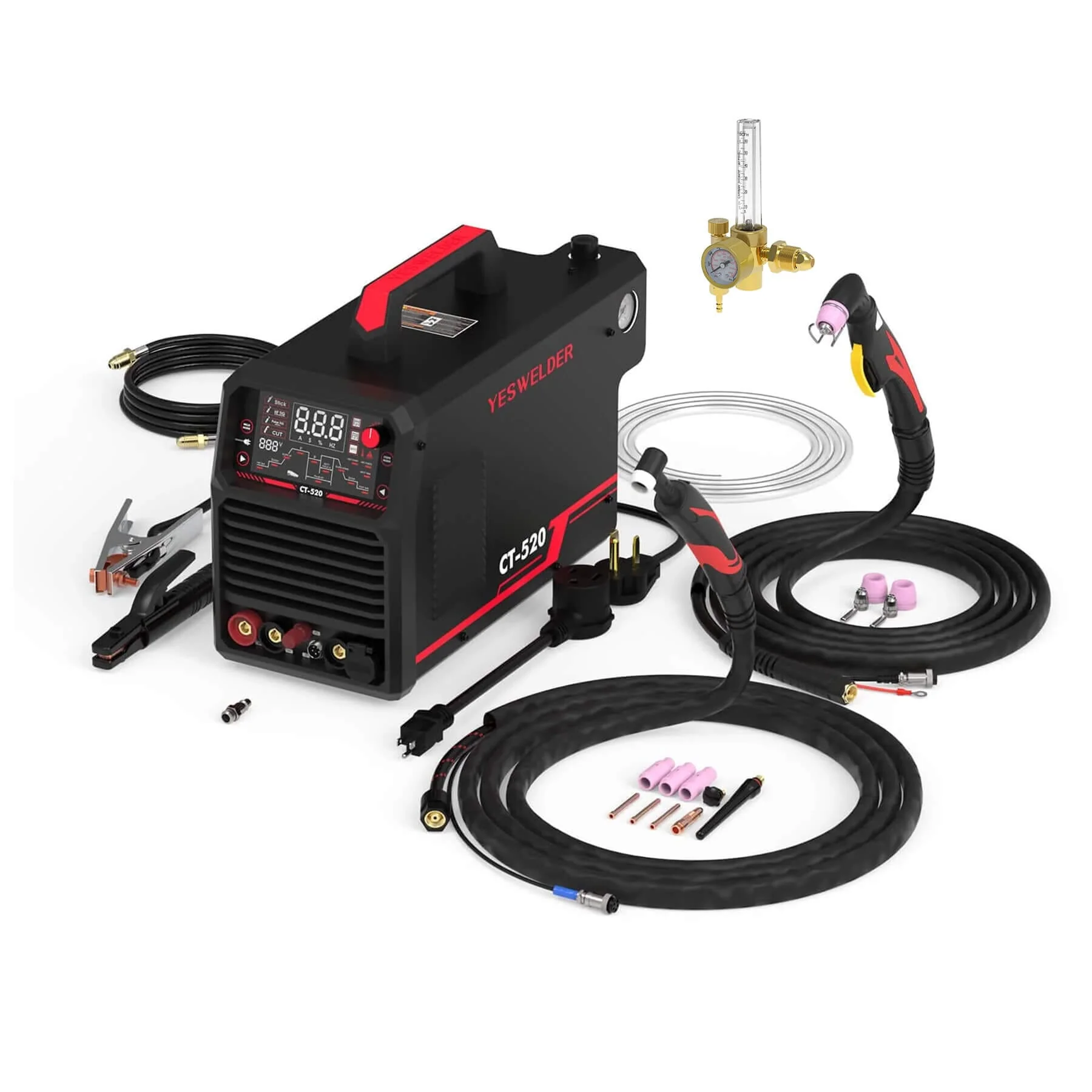 CT-520 Welder & Plasma Cutter | HF TIG, Pulse TIG, Stick, CUT | 200A Multi-Process Welding Machine - Image 8